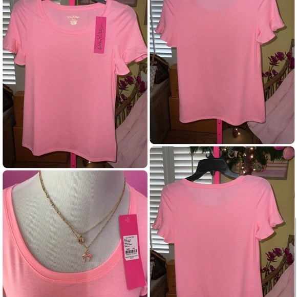 Lilly Pulitzer NWT Sorella Top Capri Coral $68 Size XXS - Picture 5 of 6